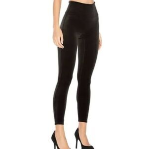 Spanx Black Velvet High Rise Leggings Medium